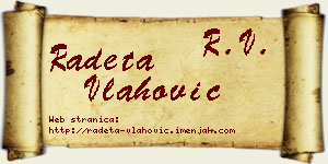 Radeta Vlahović vizit kartica